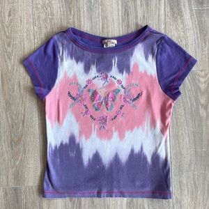 Le.i. Pink And Purple Y2k Tie-Dye Butterfly T-Shirt
